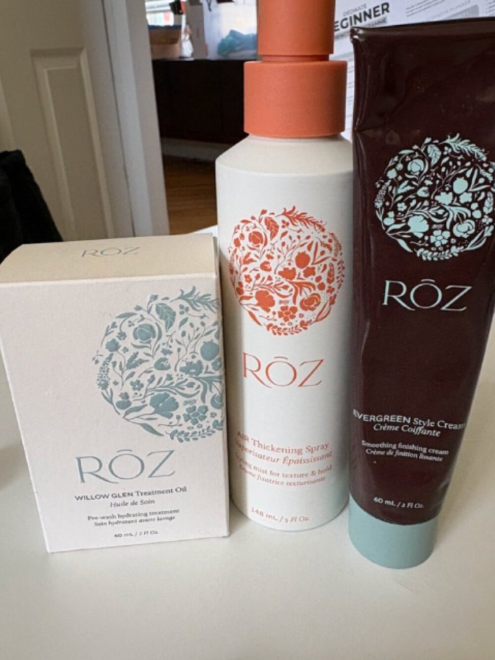 Roz Haircare Bestsellers - Air Thickening Spray, PreWash Oil and Style Cream